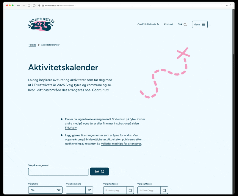 Friluftslivetsår nettside