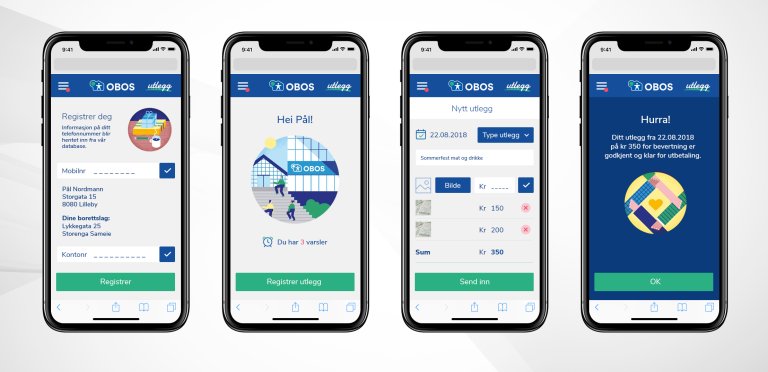 Bilder av OBOS sin utleggsapp